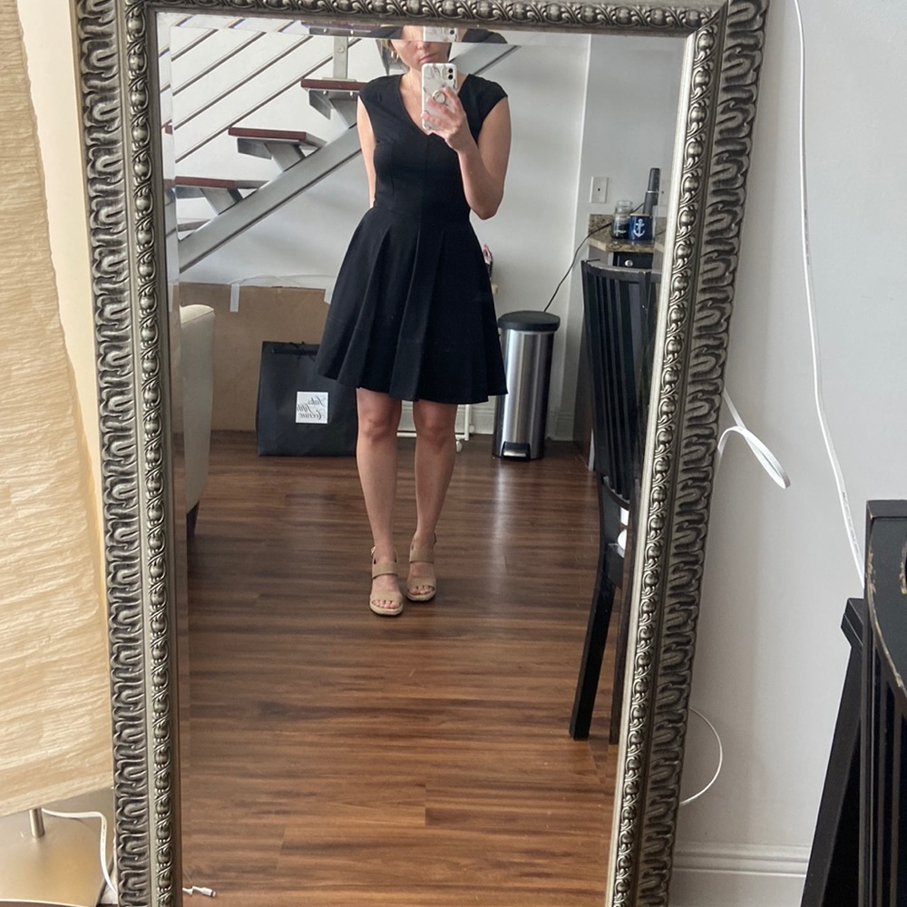 NWT Bar III Black A-line skirt dress S